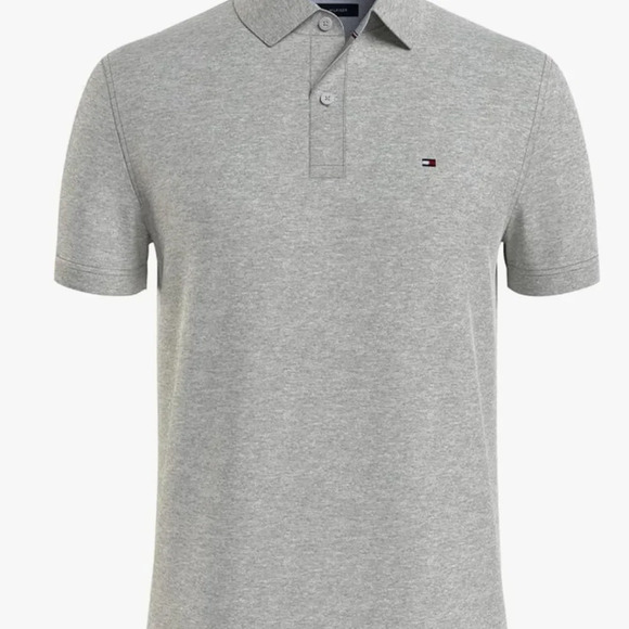 NWT Tommy Hilfiger Men's Short Sleeve Moisture Wicking Polo Shirt heather gray - Picture 5 of 6
